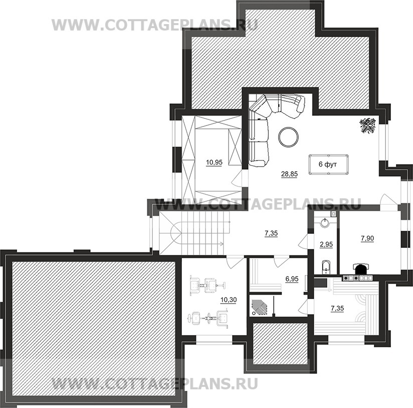 Поэтажные планы проект дома 201-93 общ. площадь 303,20 м2