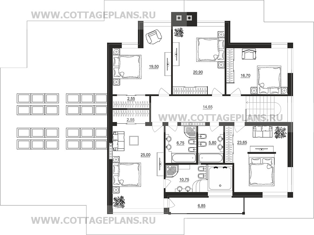 Поэтажные планы проект дома 78-33 общ. площадь 510,00 м2