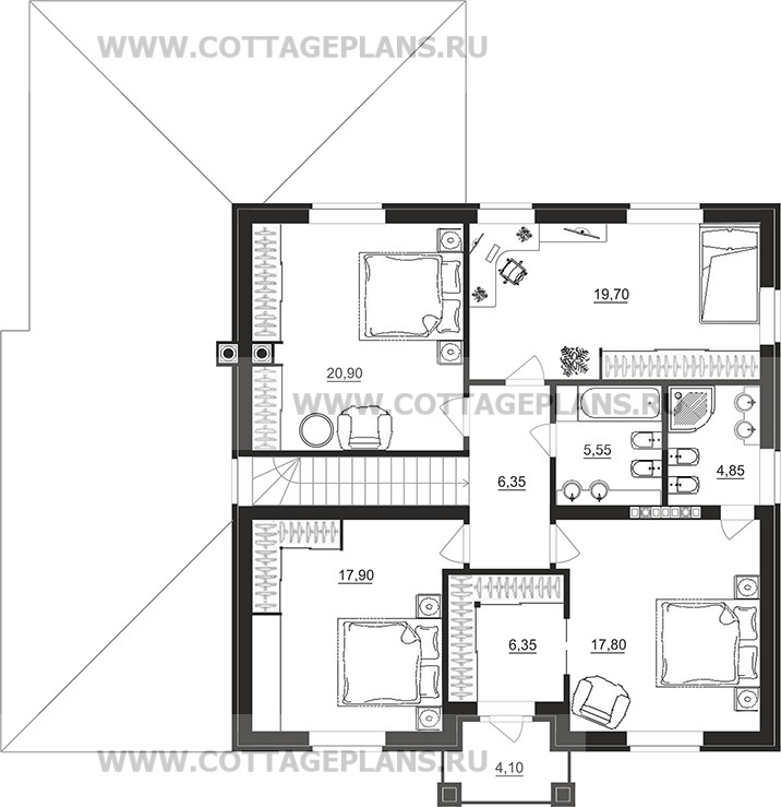 Поэтажные планы проект дома 95-16 общ. площадь 227,90 м2
