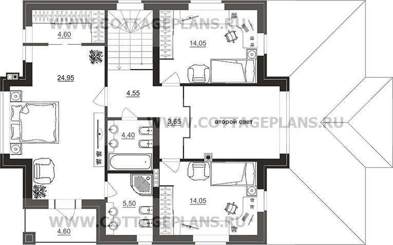Поэтажные планы проект дома 200-51 общ. площадь 166,50 м2