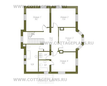 Поэтажные планы проект дома 58-30 общ. площадь 262 м2