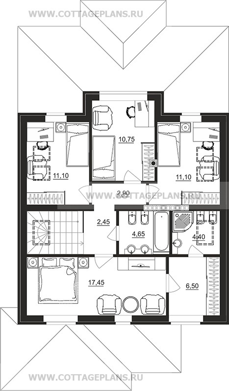 Поэтажные планы проект дома 98-88 общ. площадь 212,00 м2