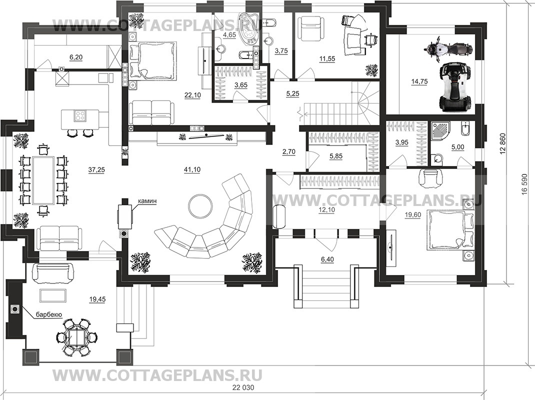 Поэтажные планы проект дома 203-70 общ. площадь 523,5 м2