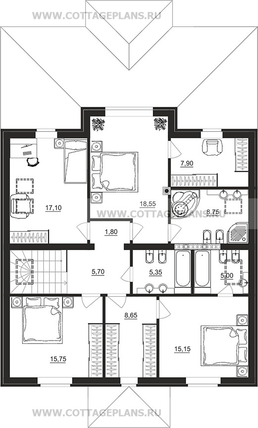 Поэтажные планы проект дома 78-84 общ. площадь 326,75 м2