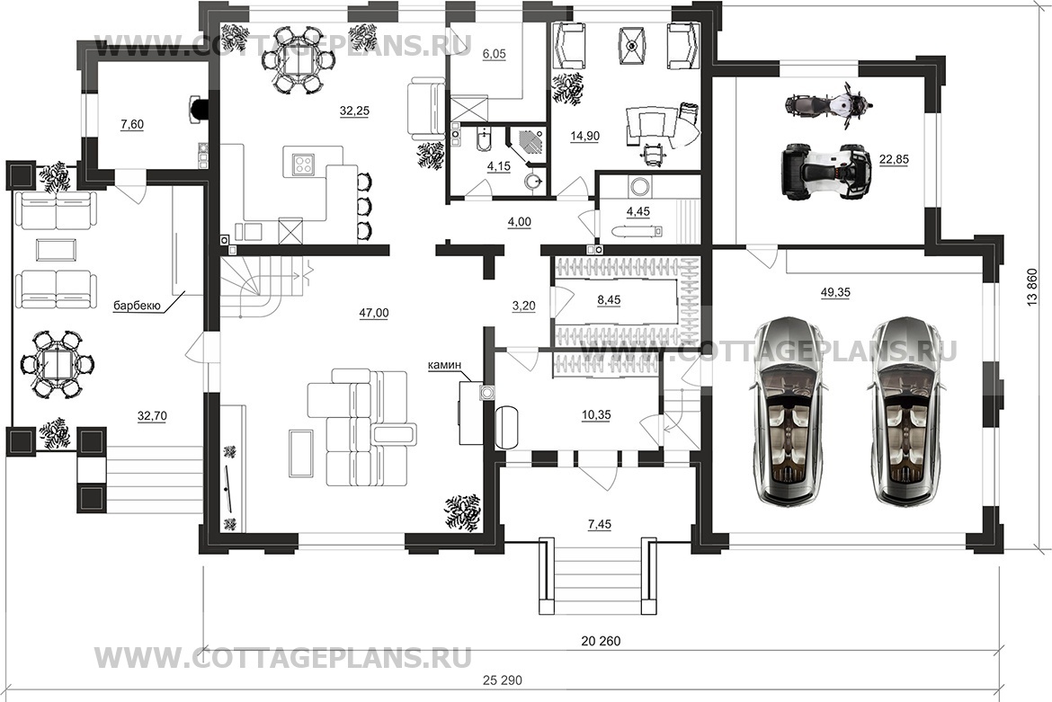 Поэтажные планы проект дома 104-43 общ. площадь 350,30 м2