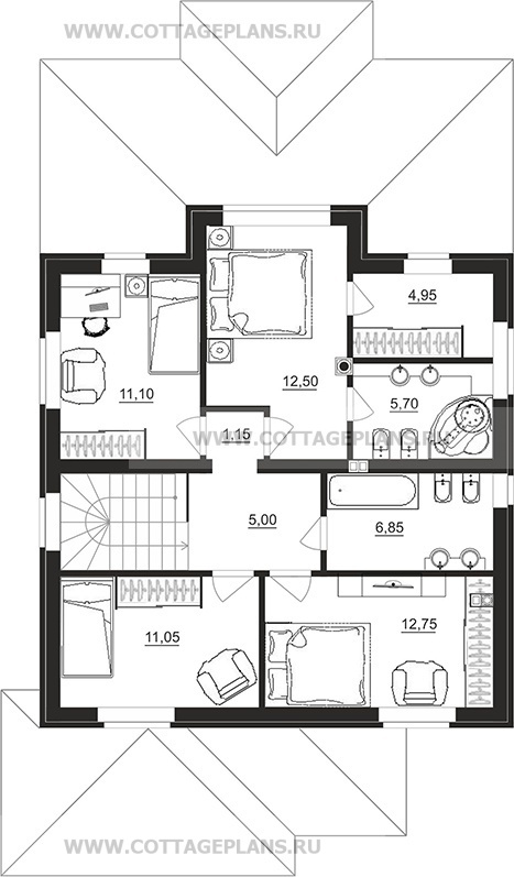 Поэтажные планы проект дома 29-64 общ. площадь 150,05 м2