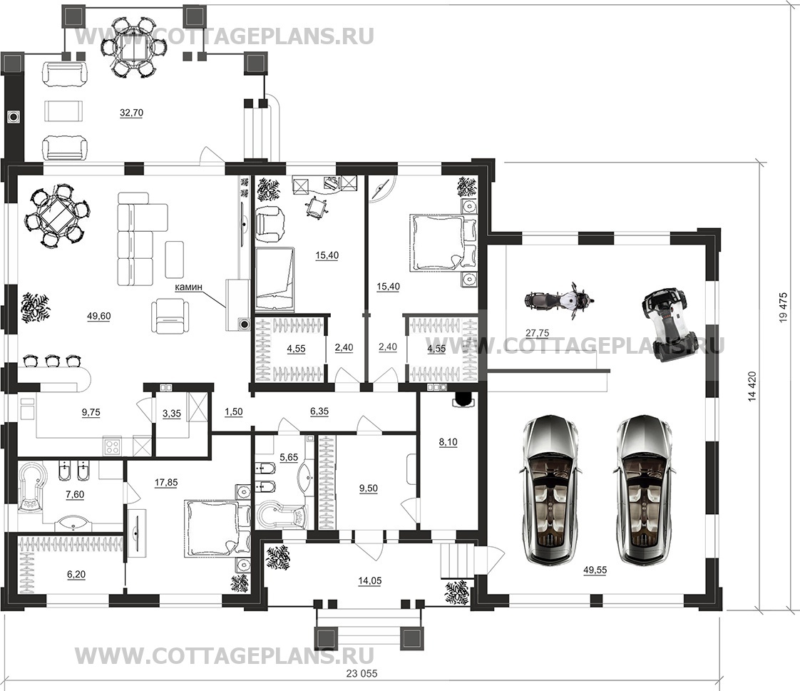 Поэтажные планы проект дома 07-76 общ. площадь 246,15 м2