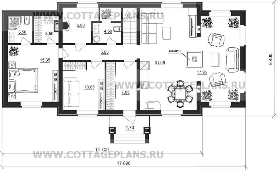 Поэтажные планы проект дома 74-47 общ. площадь 170,70 м2