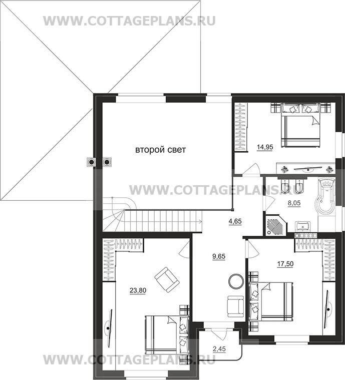 Поэтажные планы проект дома 206-31 общ. площадь 188,55 м2
