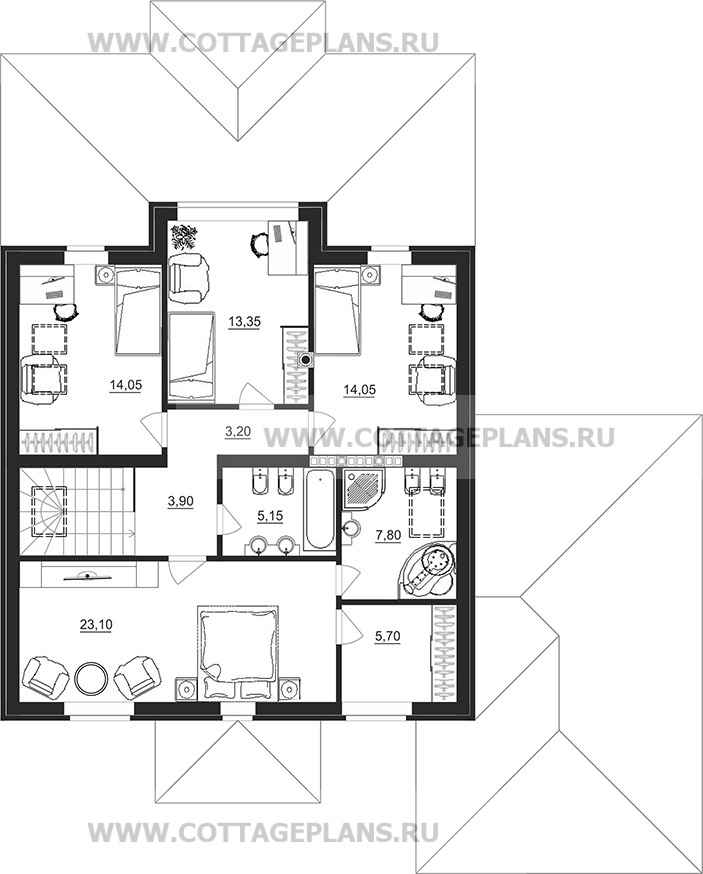 Поэтажные планы проект дома 78-95 общ. площадь 297,55 м2