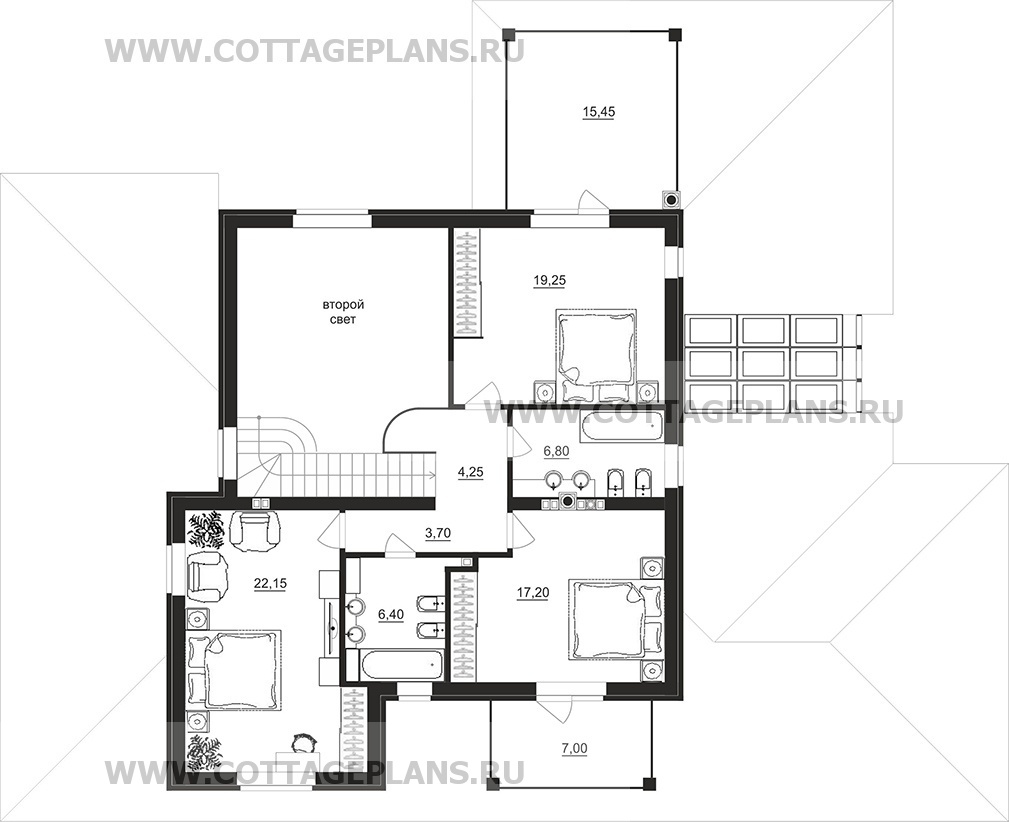 Поэтажные планы проект дома 97-46 общ. площадь 283,55 м2