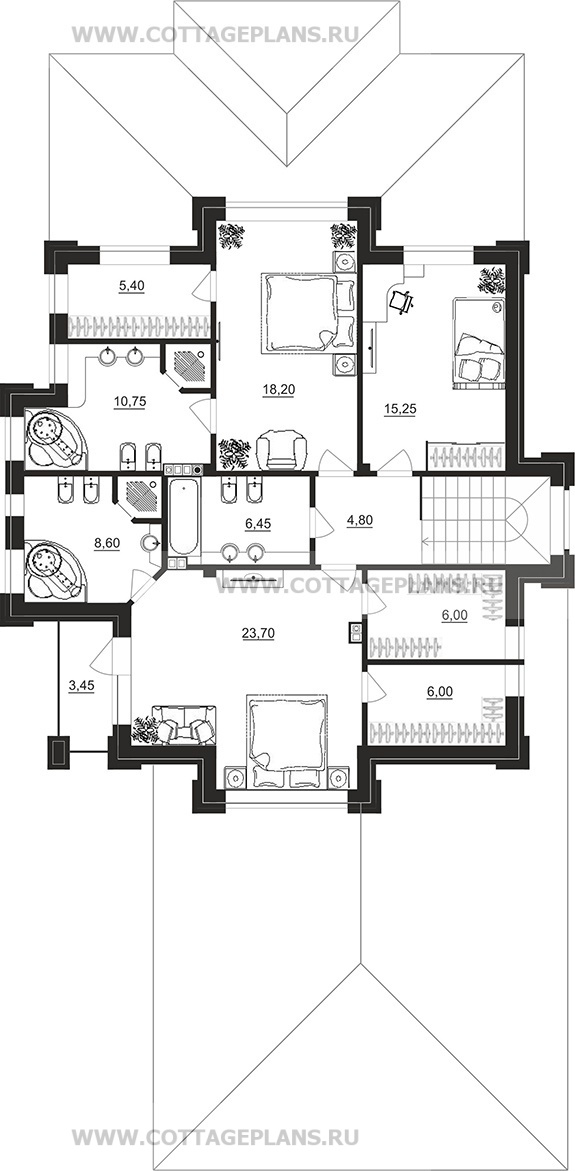 Поэтажные планы проект дома 200-85 общ. площадь 259,25 м2