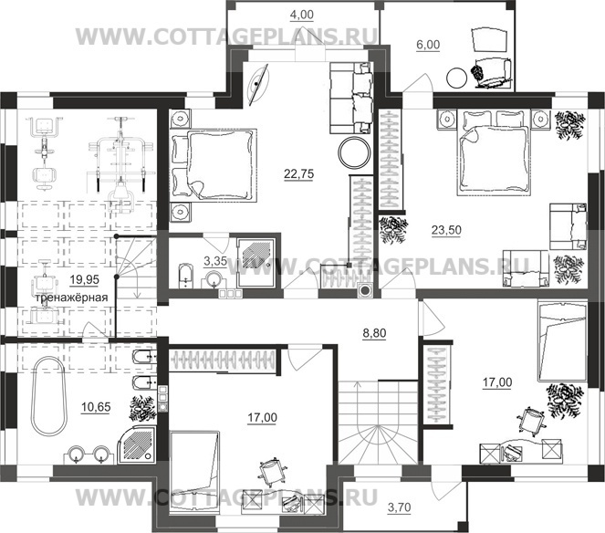 Поэтажные планы проект дома 14-30 общ. площадь 240,25 м2