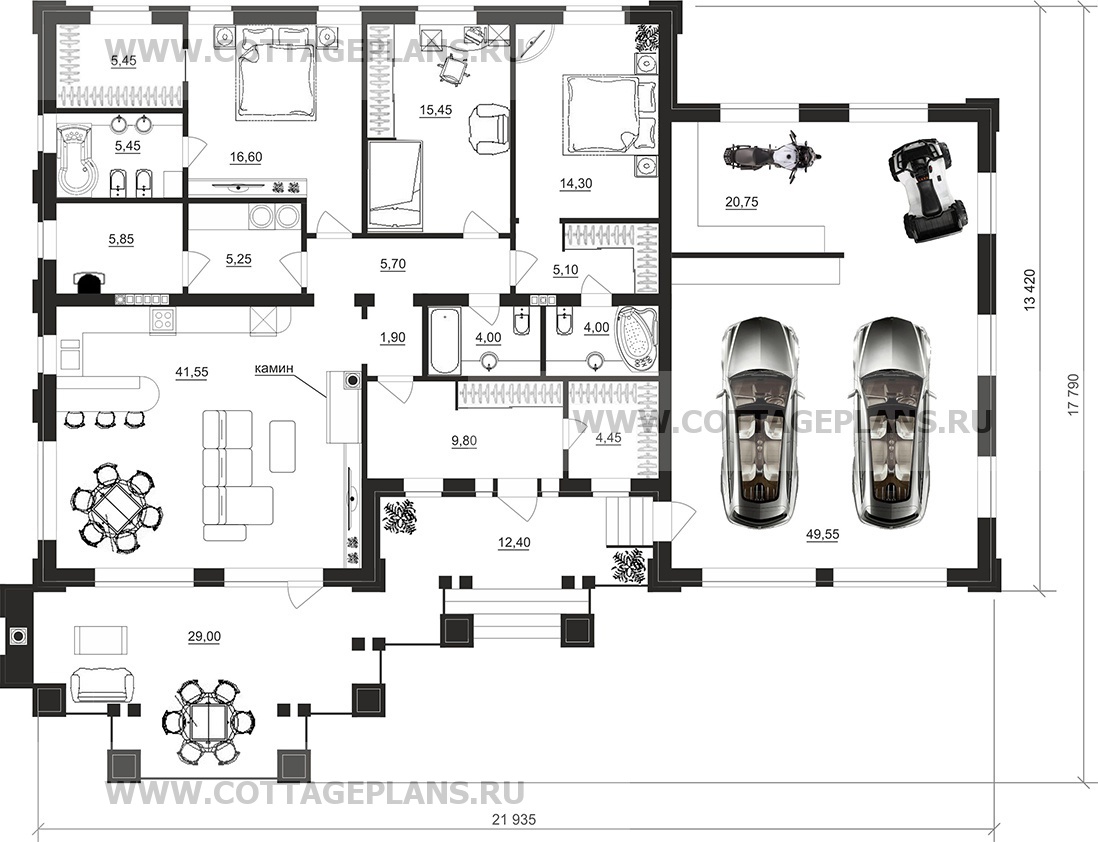 Поэтажные планы проект дома 07-84 общ. площадь 214,75 м2