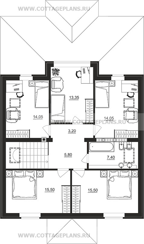 Поэтажные планы проект дома 78-83 общ. площадь 263,85 м2