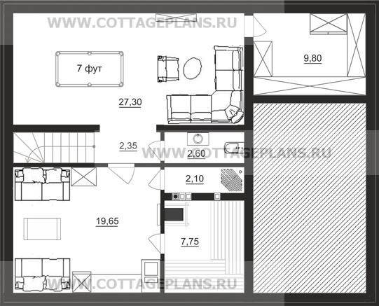 Поэтажные планы проект дома 21-78 общ. площадь 224,60 м2