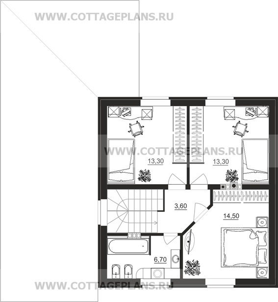 Поэтажные планы проект дома 87-07 общ. площадь 184,65 м2