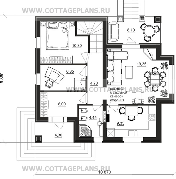 Поэтажные планы проект дома 95-52 общ. площадь 117,80 м2