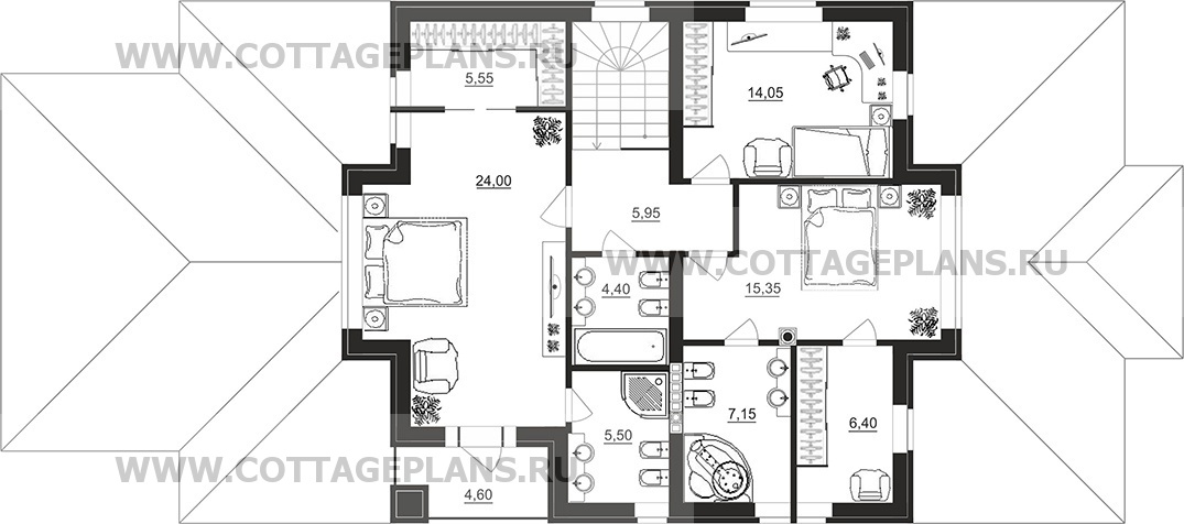 Поэтажные планы проект дома 29-91 общ. площадь 229,60 м2