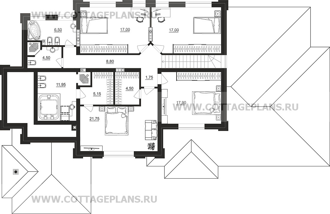 Поэтажные планы проект дома 203-63 общ. площадь 398,25 м2
