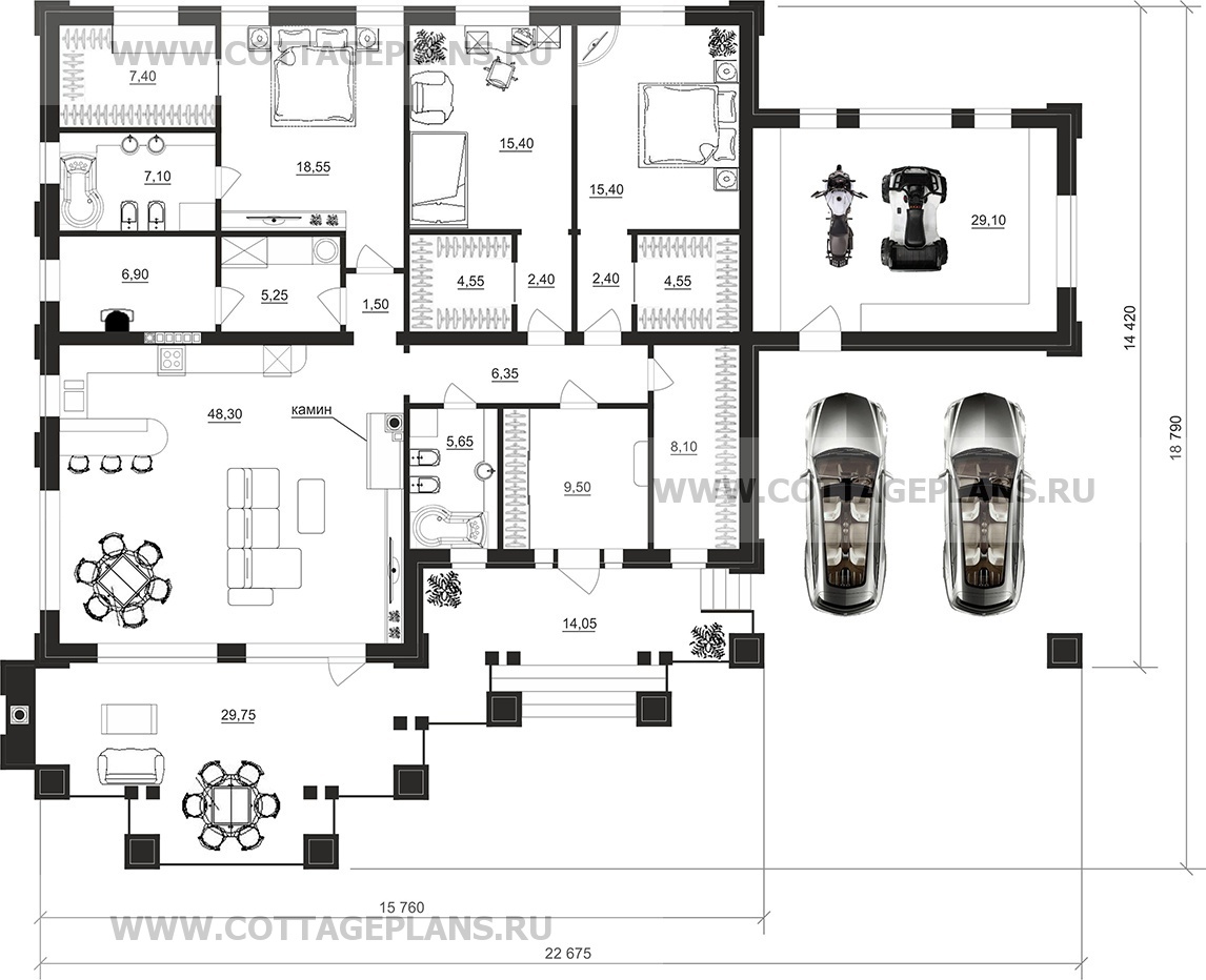 Поэтажные планы проект дома 90-61 общ. площадь 200,20 м2