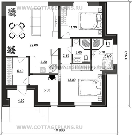 Поэтажные планы проект дома 90-89 общ. площадь 73,45 м2