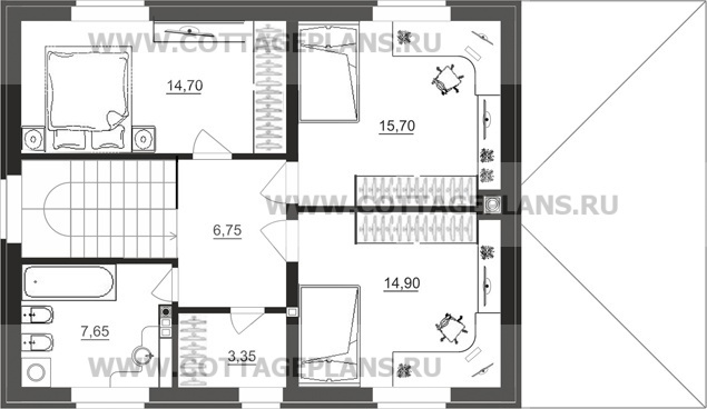 Поэтажные планы проект дома 29-43 общ. площадь 146,10 м2