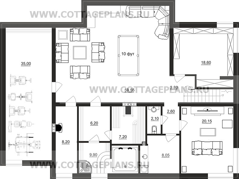 Поэтажные планы проект дома 78-32 общ. площадь 478,85 м2