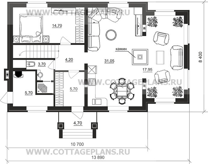 Поэтажные планы проект дома 75-29 общ. площадь 146,20 м2