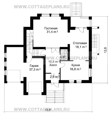 Поэтажные планы проект дома 30-09 общ. площадь 269,1м2