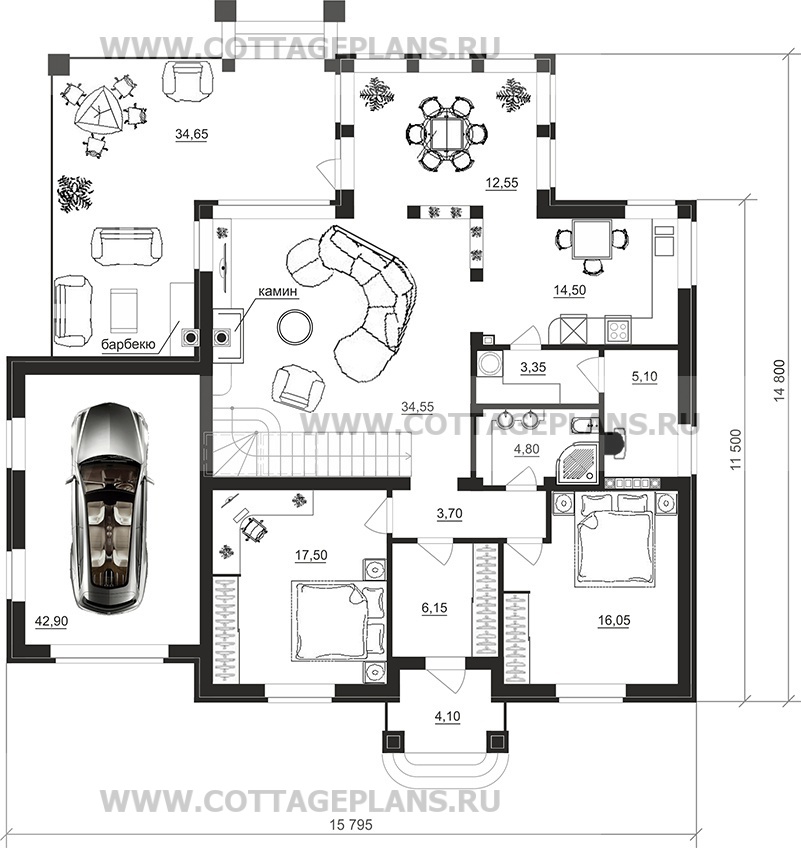 Поэтажные планы проект дома 75-24 общ. площадь 241,95 м2