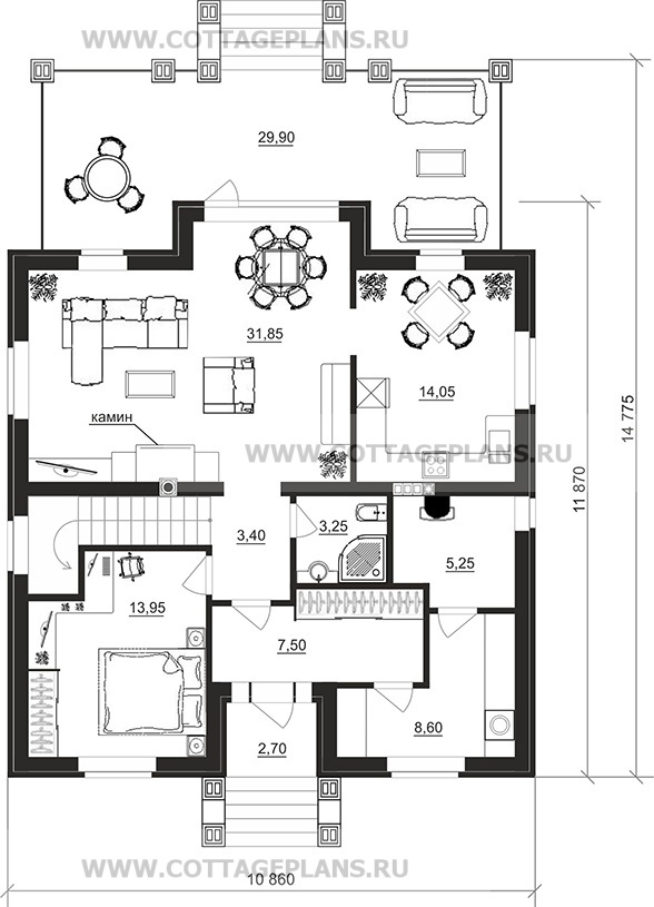 Поэтажные планы проект дома 77-98 общ. площадь 163,75 м2