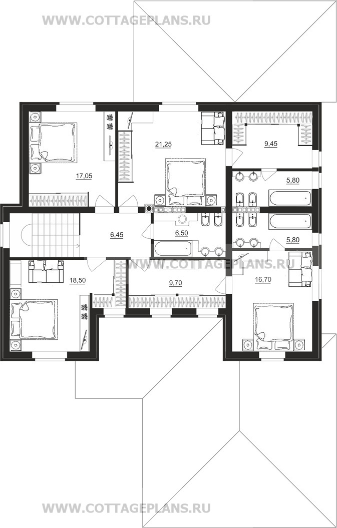 Поэтажные планы проект дома 17-10 общ. площадь 395,05 м2