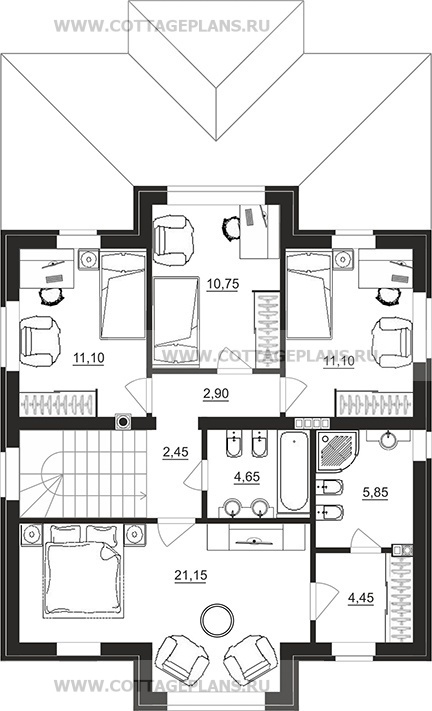 Поэтажные планы проект дома 29-39 общ. площадь 147,35 м2