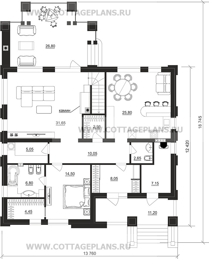 Поэтажные планы проект дома 206-28 общ. площадь 192,25 м2