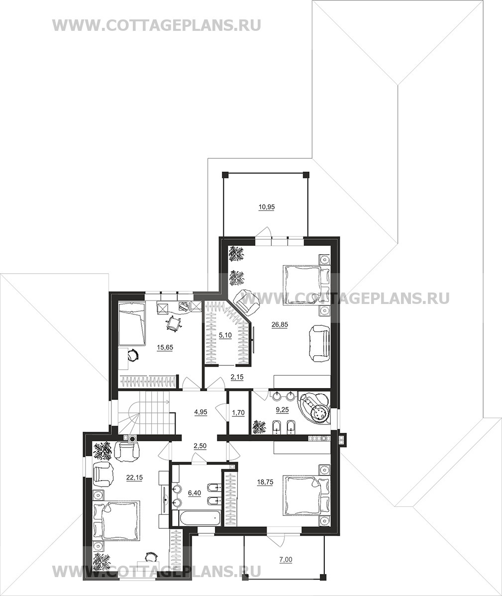 Поэтажные планы проект дома 100-56 общ. площадь 378,2 м2