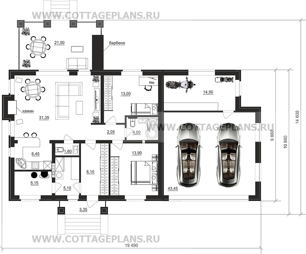 Поэтажные планы проект дома 702-24 общ. площадь 148,85м2
