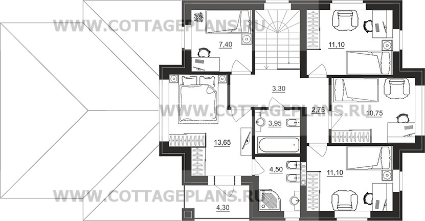Поэтажные планы проект дома 95-06 общ. площадь 180,15 м2