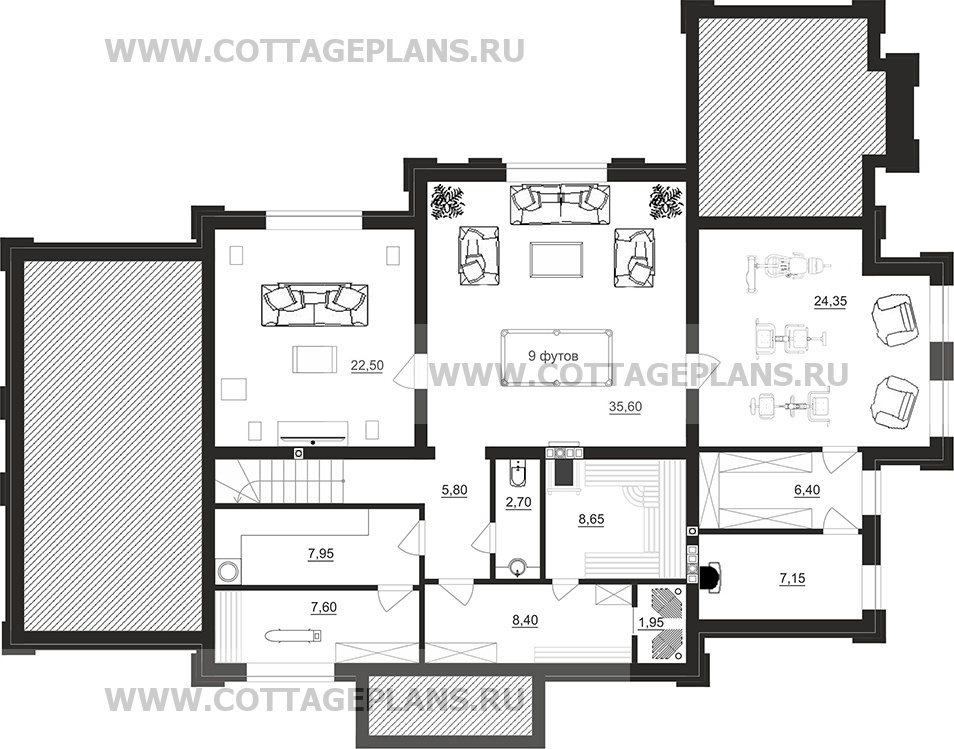 Поэтажные планы проект дома 103-84 общ. площадь 402,15 м2