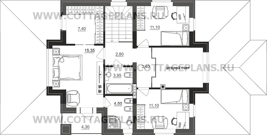 Поэтажные планы проект дома 97-24 общ. площадь 156,50 м2