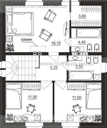 Поэтажные планы проект дома 15-96 общ. площадь 120,15 м2