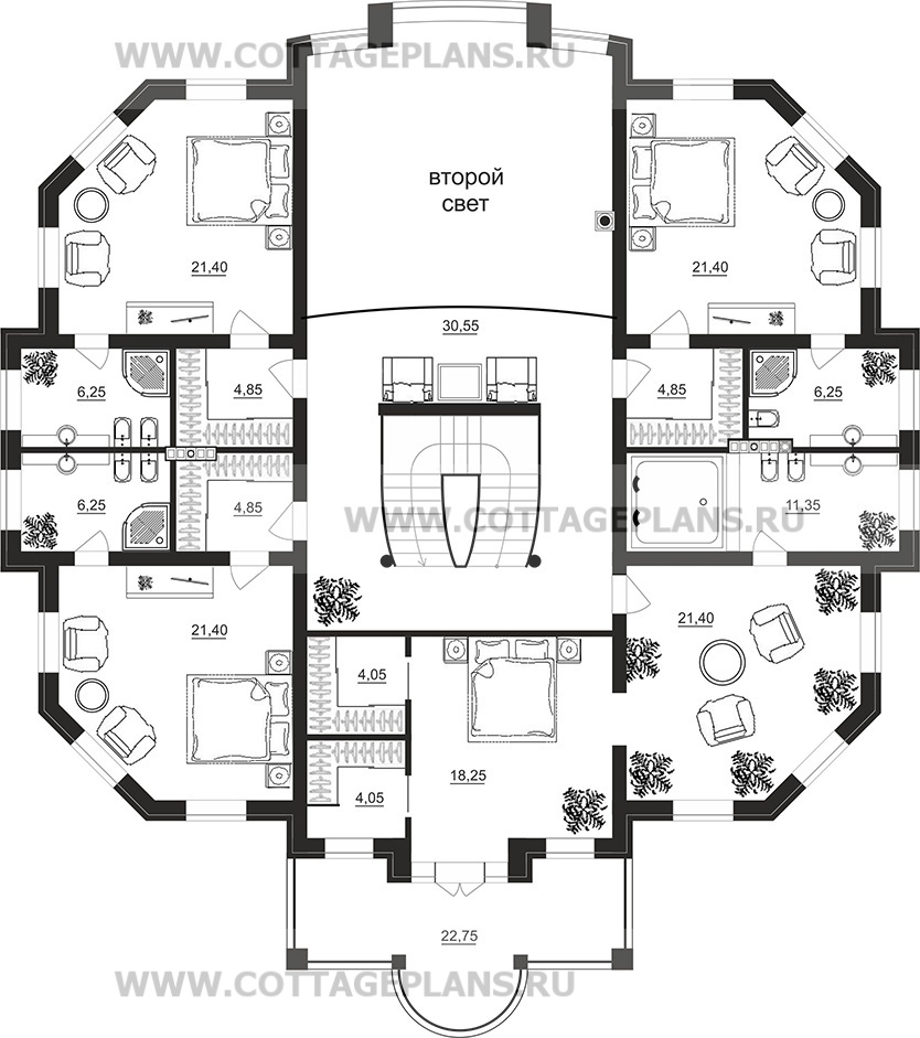 Поэтажные планы проект дома 94-85 общ. площадь 561,20 м2