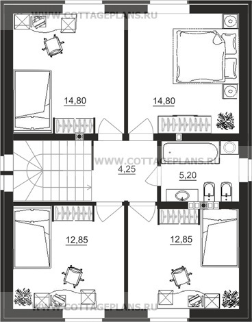 Поэтажные планы проект дома 87-98 общ. площадь 131,25 м2