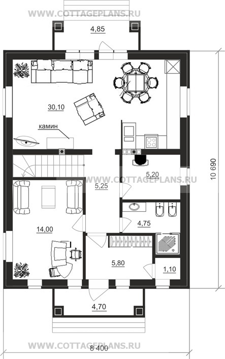 Поэтажные планы проект дома 16-90 общ. площадь 131,25 м2