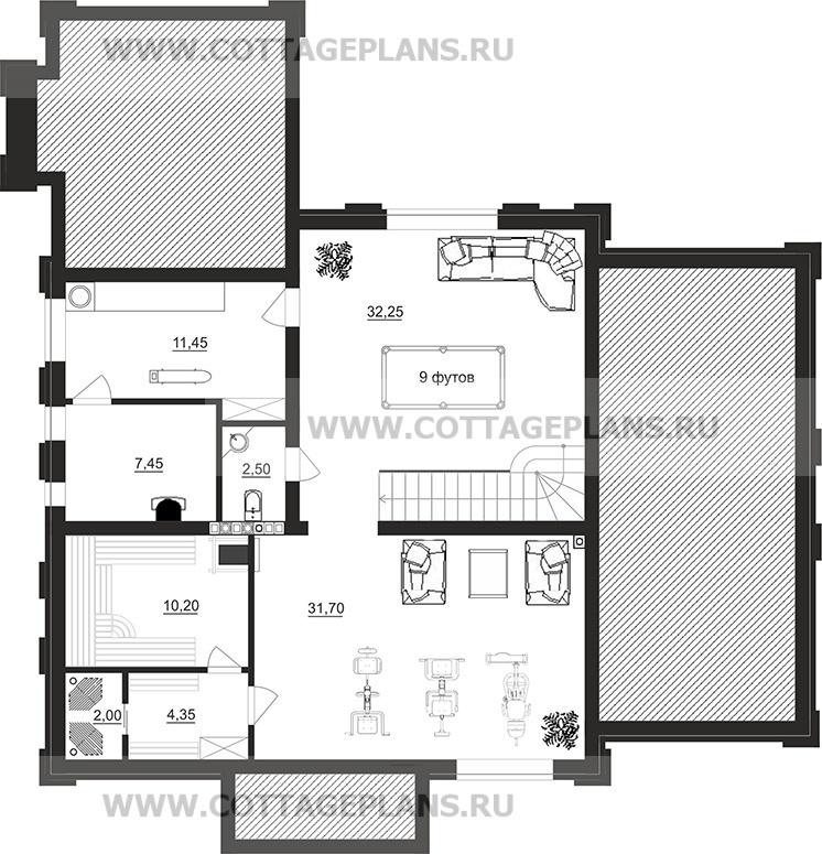 Поэтажные планы проект дома 105-26 общ. площадь 347,65 м2