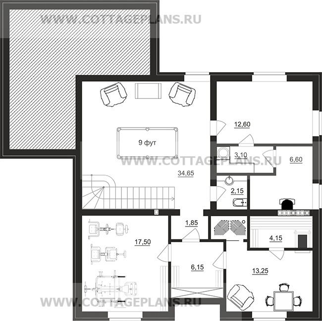 Поэтажные планы проект дома 96-12 общ. площадь 272,65 м2