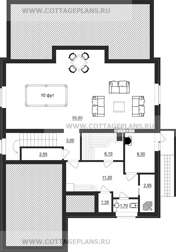 Поэтажные планы проект дома 71-66 общ. площадь 315,10м2
