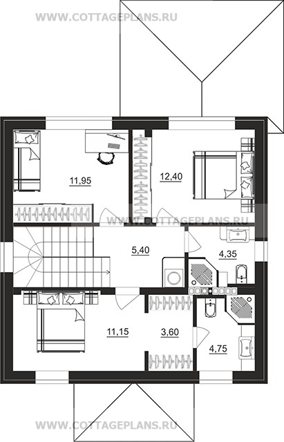 Поэтажные планы проект дома 108-15 общ. площадь 108,55 м2