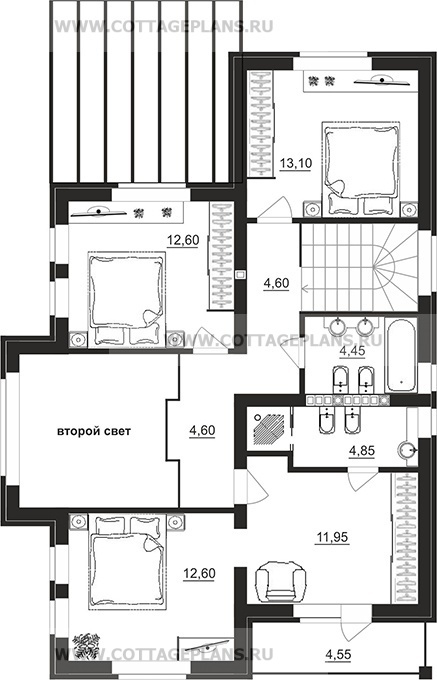 Поэтажные планы проект дома 78-58 общ. площадь 236,05 м2