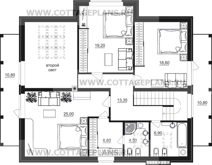 Поэтажные планы проект дома 97-75 общ. площадь 385,40 м2
